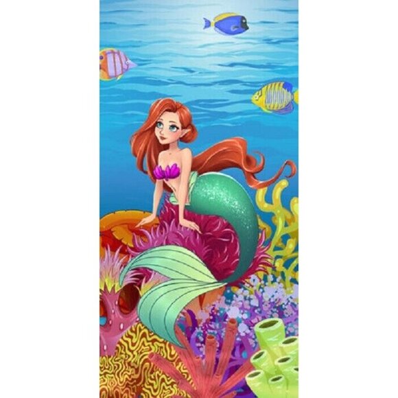 Unbranded Other - New Mermaid Beach Bath Pool Gift Towel Girls Sea Life Underwater Under the Sea